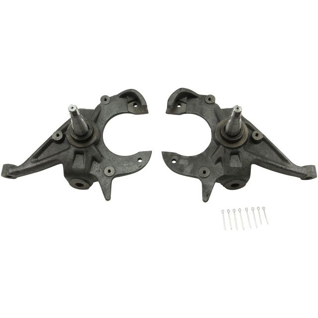 BELLTECH 2100 DROP SPINDLE SET 2 IN. DROP SPINDLE SET 1982-2004 CHEVROLET S10/S15 (ALL CABS), 4&6 CYL.) 83-97 CHEVROLET BLAZER/JIMMY 96-00 ISUZU HOMBRE 2 IN. DROP SPINDLE