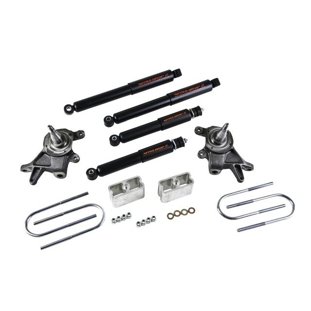 BELLTECH 439ND LOWERING KITS FRONT AND REAR COMPLETE KIT W/ NITRO DROP 2 SHOCKS 1998-2000 NISSAN FRONTIER (ALL EXCEPT: CREW CAB) 2 IN. F/3 IN. R DROP W/ NITRO DROP II SHOCKS