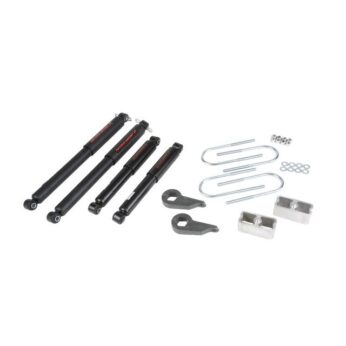 BELLTECH 635ND LOWERING KITS  FRONT AND REAR COMPLETE KIT W/ NITRO DROP 2 SHOCKS 1982-1997 CHEVROLET S10/S15 PICKUP BLAZER (4WD) 1 IN. TO 3 IN. F/2 IN. R DROP 91-93 TYPHOON/SYCLONE 1 IN. OR 2 IN. F/2 IN. R DROP W/ NITRO DROP II SHOCKS