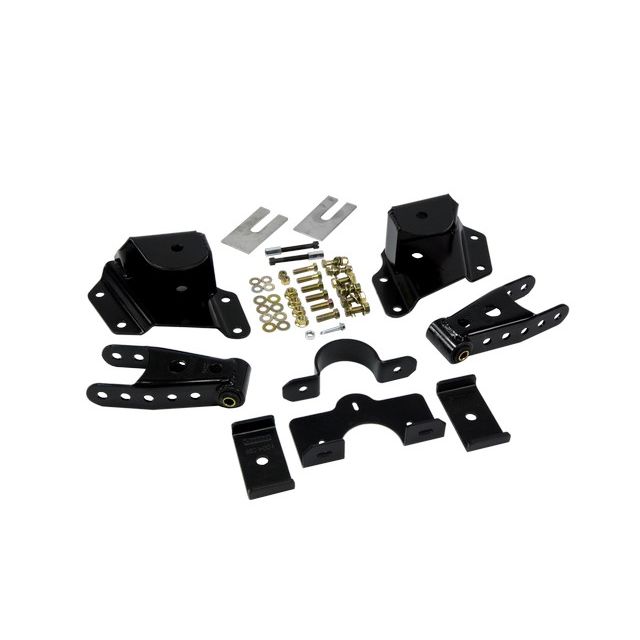 BELLTECH 6415 SHACKLE & HANGER KIT 4 IN. DROP LEAF SPRING SHACKLE & HANGER KIT (FRONT HANGER/REAR SHACKLE) 1987-1996 FORD F150 (STD CAB) 92-95 FORD LIGHTNING 4 IN. REAR DROP