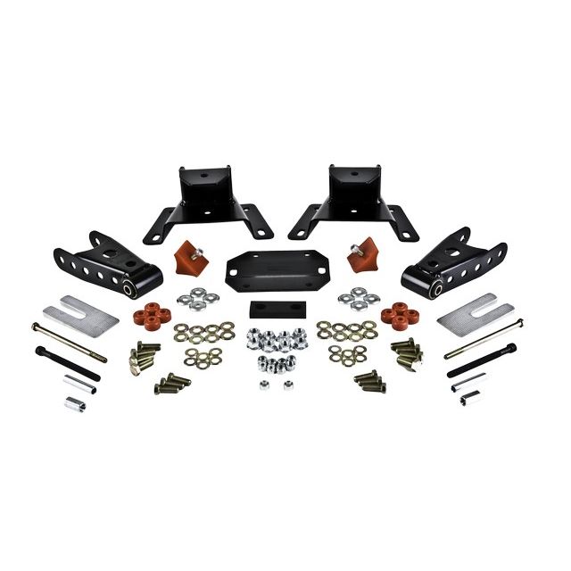 BELLTECH 6417 SHACKLE & HANGER KIT 4 IN. DROP LEAF SPRING SHACKLE & HANGER KIT (FRONT HANGER/REAR SHACKLE) 1987-1996 FORD F150 (EXT CAB) 4 IN. REAR DROP