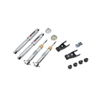 BELLTECH 649SP LOWERING KITS  FRONT AND REAR COMPLETE KIT W/ STREET PERFORMANCE SHOCKS 2007-2013 CHEVROLET SILVERADO/SIERRA (EXT CAB & CREW CAB) 1 IN. OR 2 IN. F/2 IN. OR 3 IN. R DROP W/ STREET PERFORMANCE SHOCKS