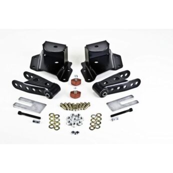 BELLTECH 6511 SHACKLE & HANGER KIT 3 IN. DROP LEAF SPRING SHACKLE & HANGER KIT (FRONT HANGER/REAR SHACKLE)  1999-2006 CHEVROLET SILVERADO/SIERRA 1500 STD CAB SHORT BED ONLY 3 IN. REAR DROP