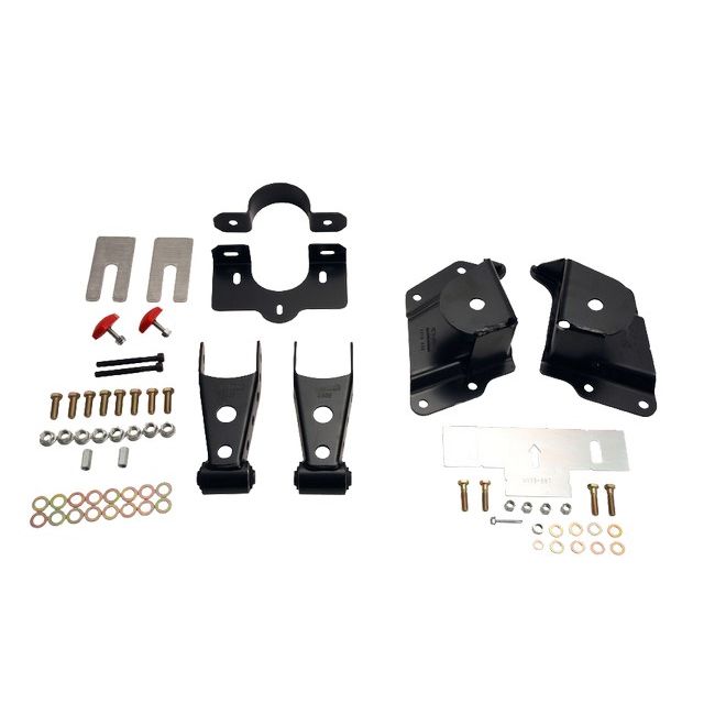 BELLTECH 6514 SHACKLE & HANGER KIT 4 IN. DROP LEAF SPRING SHACKLE & HANGER KIT (FRONT HANGER/REAR SHACKLE) 1999-2006 CHEVROLET SILVERADO/SIERRA 1500 EXT CAB SHORT BED ONLY 4 IN. REAR DROP
