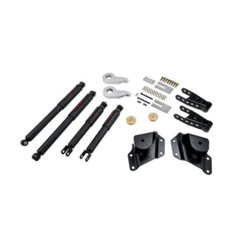 BELLTECH 654ND LOWERING KITS  FRONT AND REAR COMPLETE KIT W/ NITRO DROP 2 SHOCKS 2005-2006 CHEVROLET SILVERADO/SIERRA (STD CAB, W/ FACTORY FRONT TORSION BAR) 1 IN. OR 2 IN. F/4 IN. R DROP W/ NITRO DROP II SHOCKS