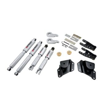 BELLTECH 654SP LOWERING KITS  FRONT AND REAR COMPLETE KIT W/ STREET PERFORMANCE SHOCKS 2005-2006 CHEVROLET SILVERADO/SIERRA (STD CAB, W/ FACTORY FRONT TORSION BAR) 1 IN. OR 2 IN. F/4 IN. R DROP W/ STREET PERFORMANCE SHOCKS