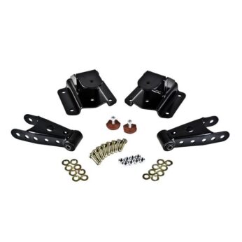 BELLTECH 6580 SHACKLE & HANGER KIT 4 IN. DROP LEAF SPRING SHACKLE & HANGER KIT (FRONT HANGER/REAR SHACKLE)  1994-1999 DODGE RAM 1500 STD CAB 8 CYL. (ALL EXC. LONG BED) 4 IN. REAR DROP