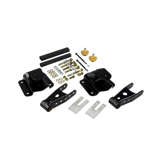 BELLTECH 6584 SHACKLE & HANGER KIT 4 IN. DROP LEAF SPRING SHACKLE & HANGER KIT (FRONT HANGER/REAR SHACKLE) 1994-1999 DODGE RAM 1500 EXT CAB 8 CYL. (ALL EXC. LONG BED) 4 IN. REAR DROP