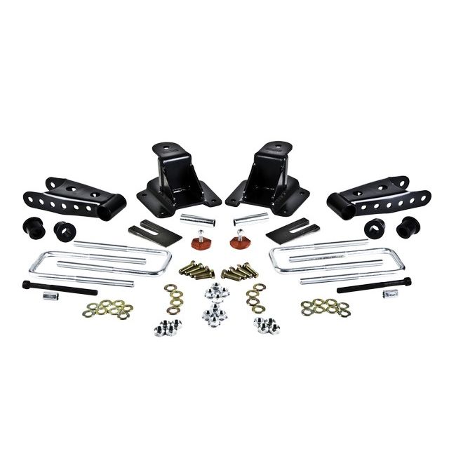 BELLTECH 6592 SHACKLE & HANGER KIT 4 IN. DROP LEAF SPRING SHACKLE & HANGER KIT (FRONT HANGER/REAR SHACKLE) 1994-2000 DODGE RAM 3500 V-10 & DIESEL 4 IN. REAR DROP