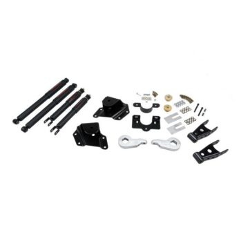BELLTECH 659ND LOWERING KITS FRONT AND REAR COMPLETE KIT W/ NITRO DROP 2 SHOCKS 2005-2006 CHEVROLET SILVERADO/SIERRA (EXT CAB, W/ FACTORY FRONT TORSION BAR) 1 IN. OR 2 IN. F/4 IN. R DROP W/ NITRO DROP II SHOCKS