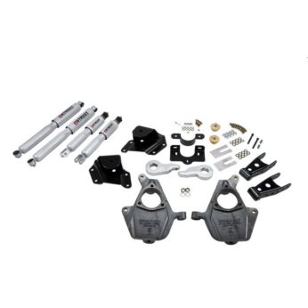 BELLTECH 661SP LOWERING KITS FRONT AND REAR COMPLETE KIT W/ STREET PERFORMANCE SHOCKS 2005-2006 CHEVROLET SILVERADO/SIERRA (EXT CAB, W/ FACTORY FRONT TORSION BAR) 3 IN. OR 4 IN. F/4 IN. R DROP W/ STREET PERFORMANCE SHOCKS