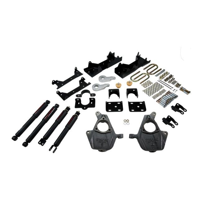 BELLTECH 662ND LOWERING KITS FRONT AND REAR COMPLETE KIT W/ NITRO DROP 2 SHOCKS 2005-2006 CHEVROLET SILVERADO/SIERRA (EXT CAB, W/ FACTORY FRONT TORSION BAR) 3 IN. OR 4 IN. F/6 IN. R DROP W/ NITRO DROP II SHOCKS