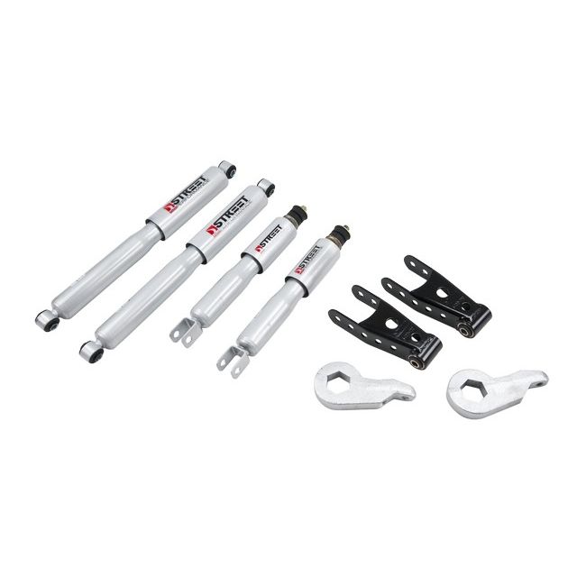 BELLTECH 677SP LOWERING KITS FRONT AND REAR COMPLETE KIT W/ STREET PERFORMANCE SHOCKS 2003-2007 CHEVROLET SILVERADO SS (2WD/4WD) 01-04 GMC SIERRA DENALI 2 IN. F/2 IN. R DROP W/ STREET PERFORMANCE SHOCKS