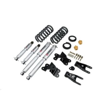 BELLTECH 686SP LOWERING KITS  FRONT AND REAR COMPLETE KIT W/ STREET PERFORMANCE SHOCKS 1988-1998 CHEVROLET SILVERADO/SIERRA C1500 (STD CAB, EXT 454 SS) 2 IN. OR 3 IN. F/4 IN. R DROP W/ STREET PERFORMANCE SHOCKS
