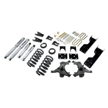 BELLTECH 689SP LOWERING KITS  FRONT AND REAR COMPLETE KIT W/ STREET PERFORMANCE SHOCKS 1992-1998 CHEVROLET SILVERADO/SIERRA C1500 (STD CAB, EXT 454 SS) 4 IN. OR 5 IN. F/6 IN. OR 7 IN. R DROP W/ STREET PERFORMANCE SHOCKS