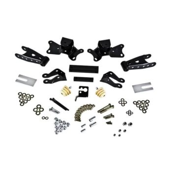 BELLTECH 6907 SHACKLE & HANGER KIT 4 IN. DROP LEAF SPRING SHACKLE & HANGER KIT (FRONT HANGER/REAR SHACKLE)  1997-2000 CHEVROLET SILVERADO/SIERRA C2500/C3500 STD & EXT CAB 4' REAR DROP