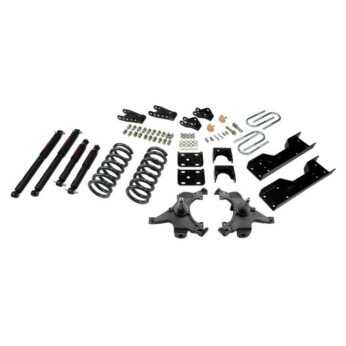 BELLTECH 702ND LOWERING KITS  FRONT AND REAR COMPLETE KIT W/ NITRO DROP 2 SHOCKS 1990-1994 CHEVROLET SILVERADO/SIERRA C1500 (454 SS ONLY) 88-98 CHEVROLET SILVERADO/SIERRA C2500 (ALL EXT 8 LUG) 4 IN. OR 5 IN. F/6 IN. OR 7 IN. R DROP W/ NITRO DROP II SHOCKS