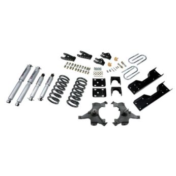 BELLTECH 702SP LOWERING KITS  FRONT AND REAR COMPLETE KIT W/ STREET PERFORMANCE SHOCKS 1990-1994 CHEVROLET SILVERADO/SIERRA C1500 (454 SS ONLY) 88-98 CHEVROLET SILVERADO/SIERRA C2500 (ALL EXT 8 LUG) 4 IN. OR 5 IN. F/6 IN. OR 7 IN. R DROP W/ STREET PERFORMANCE SHOCKS