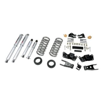 BELLTECH 715SP LOWERING KITS  FRONT AND REAR COMPLETE KIT W/ STREET PERFORMANCE SHOCKS 1997-2000 CHEVROLET SILVERADO/SIERRA 3/4 TON & 1 TON (CREW CAB/DUALLY) 1 IN. OR 2 IN. F/4 IN. R DROP W/ STREET PERFORMANCE SHOCKS