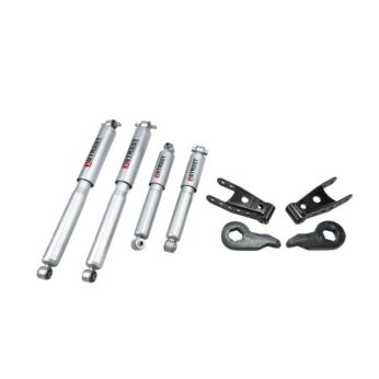 BELLTECH 729SP LOWERING KITS  FRONT AND REAR COMPLETE KIT W/ STREET PERFORMANCE SHOCKS 1988-1998 CHEVROLET SILVERADO/SIERRA (STD/EXT CAB4WD) 95-99 CHEVROLET TAHOE/SUBURBAN/YUKON (4WD) 1 IN. OR 3 IN. F/2 IN. R DROP W/ STREET PERFORMANCE SHOCKS