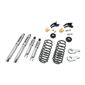BELLTECH 757SP LOWERING KITS  FRONT AND REAR COMPLETE KIT W/ STREET PERFORMANCE SHOCKS 2000-2006 CHEVROLET TAHOE/SUBURBAN/AVALANCHE/YUKON (2WD/4WD) 1 IN. OR 2 IN. F/2 IN. OR 3 IN. R DROP W/ STREET PERFORMANCE SHOCKS