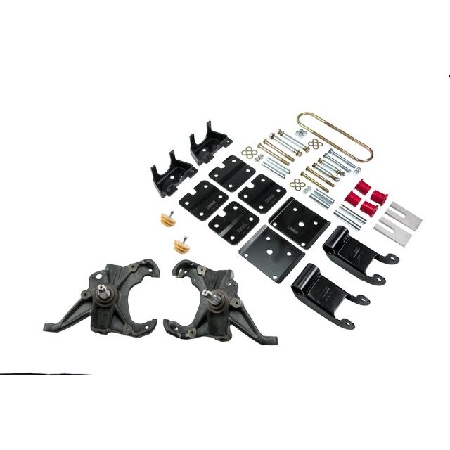 BELLTECH 768 LOWERING KITS FRONT AND REAR COMPLETE KIT W/O SHOCKS 1995-2002 CHEVROLET ASTRO/SAFARI (2WD, W/ FACTORY STEEL LEAF) 2 IN. F/3.5 IN. R DROP W/O SHOCKS