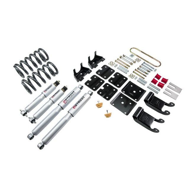 BELLTECH 769SP LOWERING KITS FRONT AND REAR COMPLETE KIT W/ STREET PERFORMANCE SHOCKS 1995-2002 CHEVROLET ASTRO/SAFARI (2WD, W/ FACTORY STEEL LEAF) 2.5 IN. F/3.5 IN. R DROP W/ STREET PERFORMANCE SHOCKS