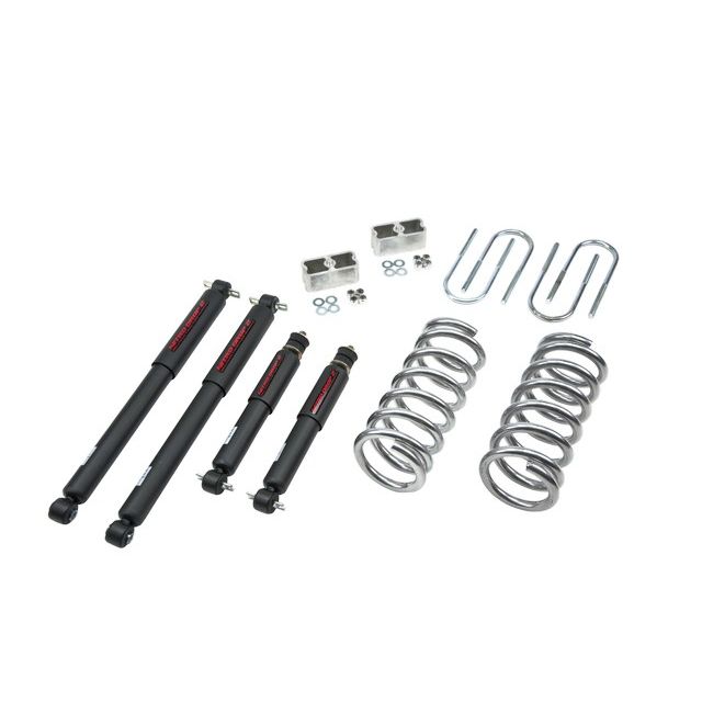 BELLTECH 779ND LOWERING KITS FRONT AND REAR COMPLETE KIT W/ NITRO DROP 2 SHOCKS 1996-2003 ISUZU HOMBRE 4 CYL. (2WD) 1 IN. F/2 IN. R DROP W/ NITRO DROP II SHOCKS