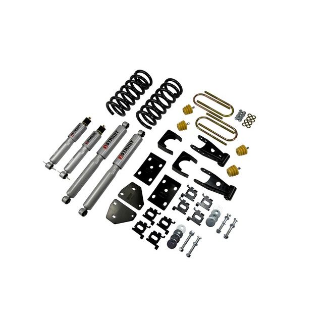 BELLTECH 811SP LOWERING KITS FRONT AND REAR COMPLETE KIT W/ STREET PERFORMANCE SHOCKS 2002-2005 DODGE RAM 1500 (STD CAB) 2 IN. F/5 IN. R DROP W/ STREET PERFORMANCE SHOCKS