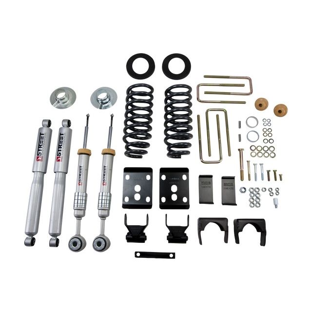 BELLTECH 908SP LOWERING KITS FRONT AND REAR COMPLETE KIT W/ STREET PERFORMANCE SHOCKS 2004-2008 FORD F150 (2WD, (ALL CABS)) 2 IN. F/5 IN. R DROP W/ STREET PERFORMANCE SHOCKS
