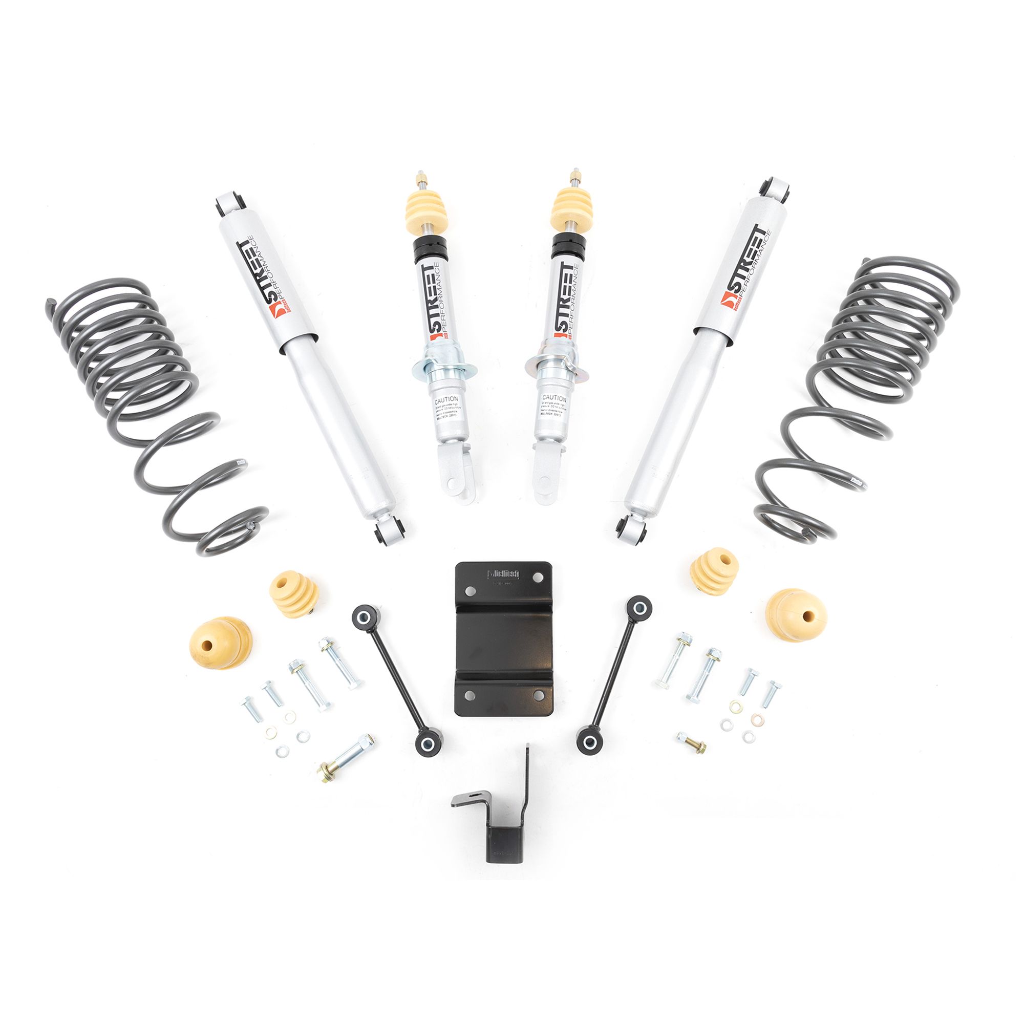 BELLTECH 965SP LOWERING KITS FRONT AND REAR COMPLETE KIT W/ STREET PERFORMANCE SHOCKS 2009-2018 DODGE RAM 1500 (QUAD/CREW CAB) 2 IN. F/4 IN. R DROP W/ STREET PERFORMANCE SHOCKS