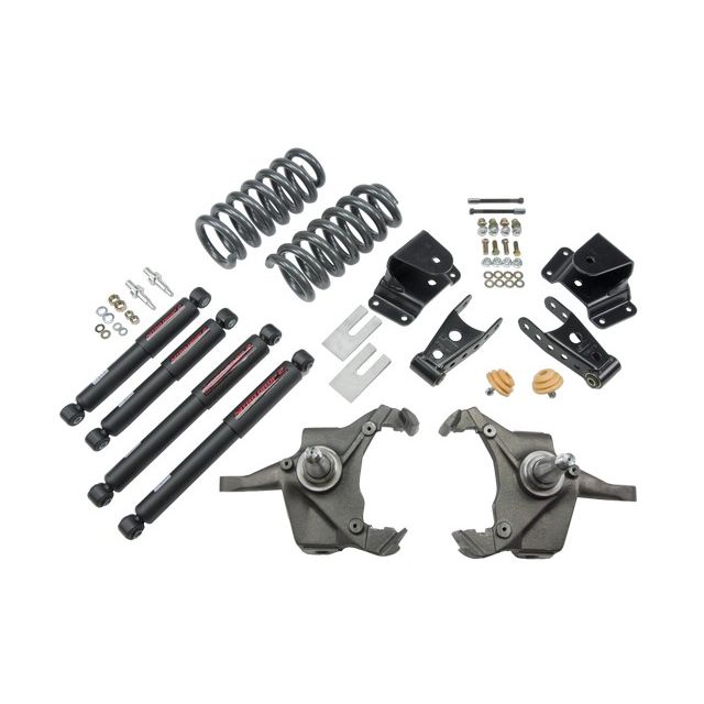 BELLTECH 967ND LOWERING KITS FRONT AND REAR COMPLETE KIT W/ NITRO DROP 2 SHOCKS 1975-1991 CHEVROLET SILVERADO C30 1 TON (CREW CAB & DUALLY ONLY) 3 IN. F/4 IN. R DROP W/ NITRO DROP II SHOCKS