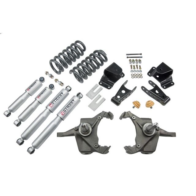 BELLTECH 967SP LOWERING KITS FRONT AND REAR COMPLETE KIT W/ STREET PERFORMANCE SHOCKS 1975-1991 CHEVROLET SILVERADO C30 1 TON (CREW CAB & DUALLY ONLY) 3 IN. F/4 IN. R DROP W/ STREET PERFORMANCE SHOCKS