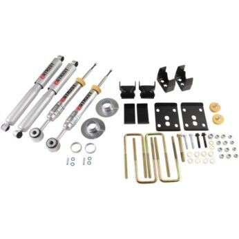 BELLTECH 972SP LOWERING KITS  FRONT AND REAR COMPLETE KIT W/ STREET PERFORMANCE SHOCKS 2009-2013 FORD F150 EXT & QUAD CAB SHORT BED +1 IN. TO -3 IN. F/5.5 IN. R DROP W/ STREET PERFORMANCE SHOCKS
