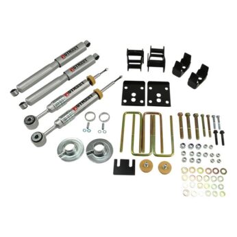 BELLTECH 982SP LOWERING KITS  FRONT AND REAR COMPLETE KIT W/ STREET PERFORMANCE SHOCKS 2009-2013 FORD F150 STD. CAB 2WD SHORT BED +1 IN. TO -3 IN. F/4 IN. R DROP W/ STREET PERFORMANCE SHOCKS
