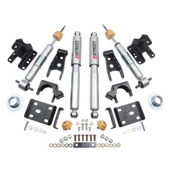 BELLTECH 991SP LOWERING KITS  FRONT AND REAR COMPLETE KIT W/ STREET PERFORMANCE SHOCKS 2014-2018 CHEVROLET SILVERADO/SIERRA (ALL CABS) 2WD +1 IN. TO -2 IN. F/4 IN. R DROP W/ STREET PERFORMANCE SHOCKS
