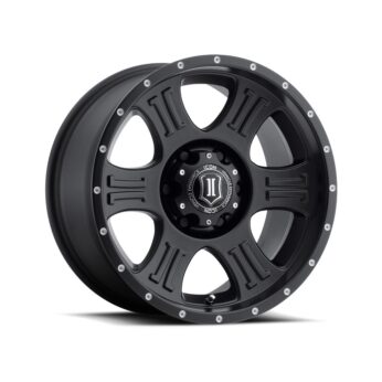 ICON ALLOYS SHIELD SAT BLK - 17 X 8.5 / 6 X 5.5 / 0MM / 4.75" BS