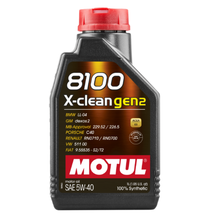 Motul 8100 X-CLEAN GEN2 5W-40 12X1L