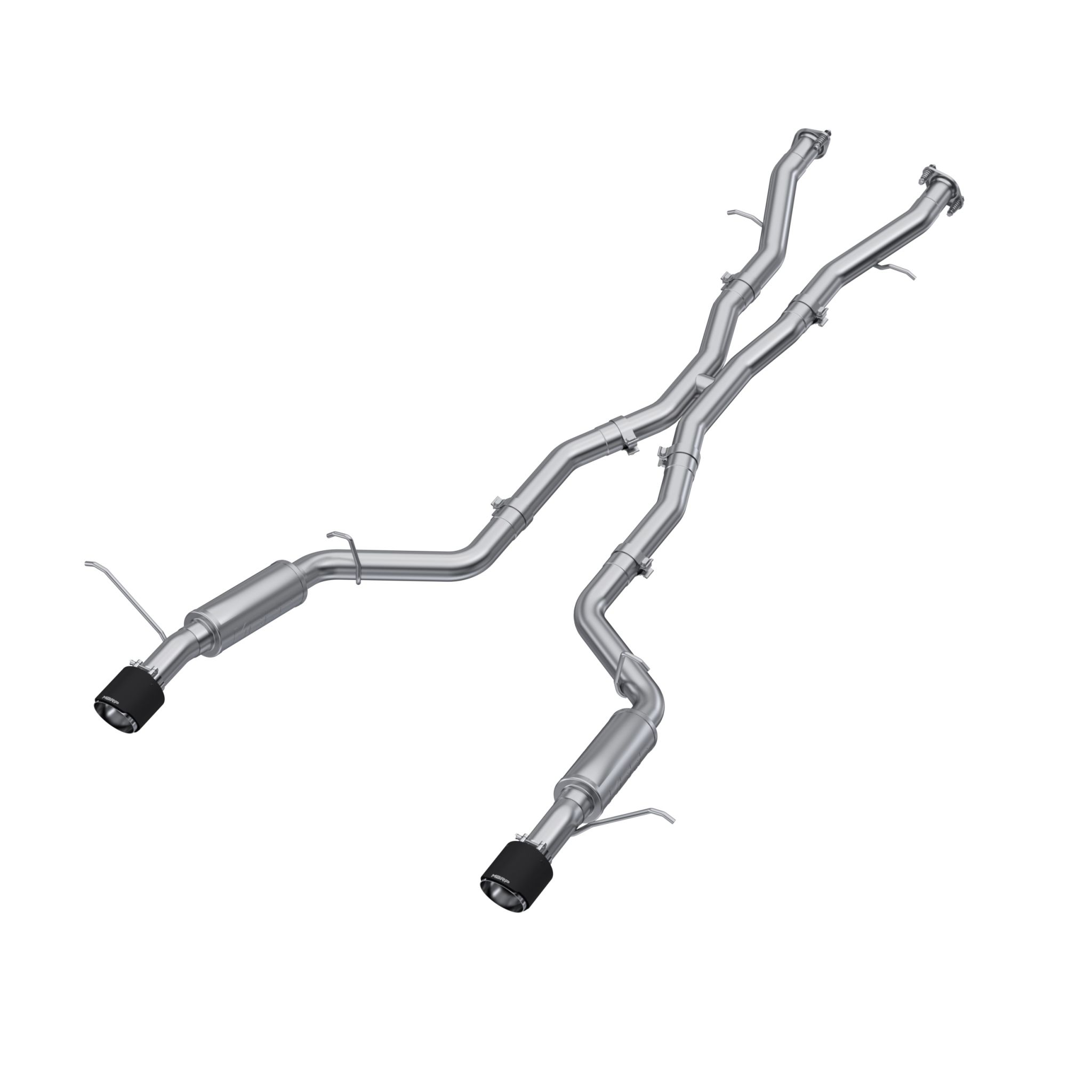 T304 Stainless Steel, 3" Cat Back, Dual Rear with Carbon Fiber Tips