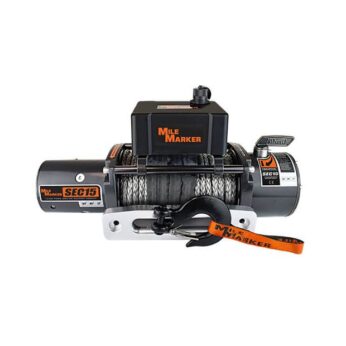 Mile Marker SEC15 Truck/SUV Winch 15,000 lb. Capacity with Synthetic Rope & Strap