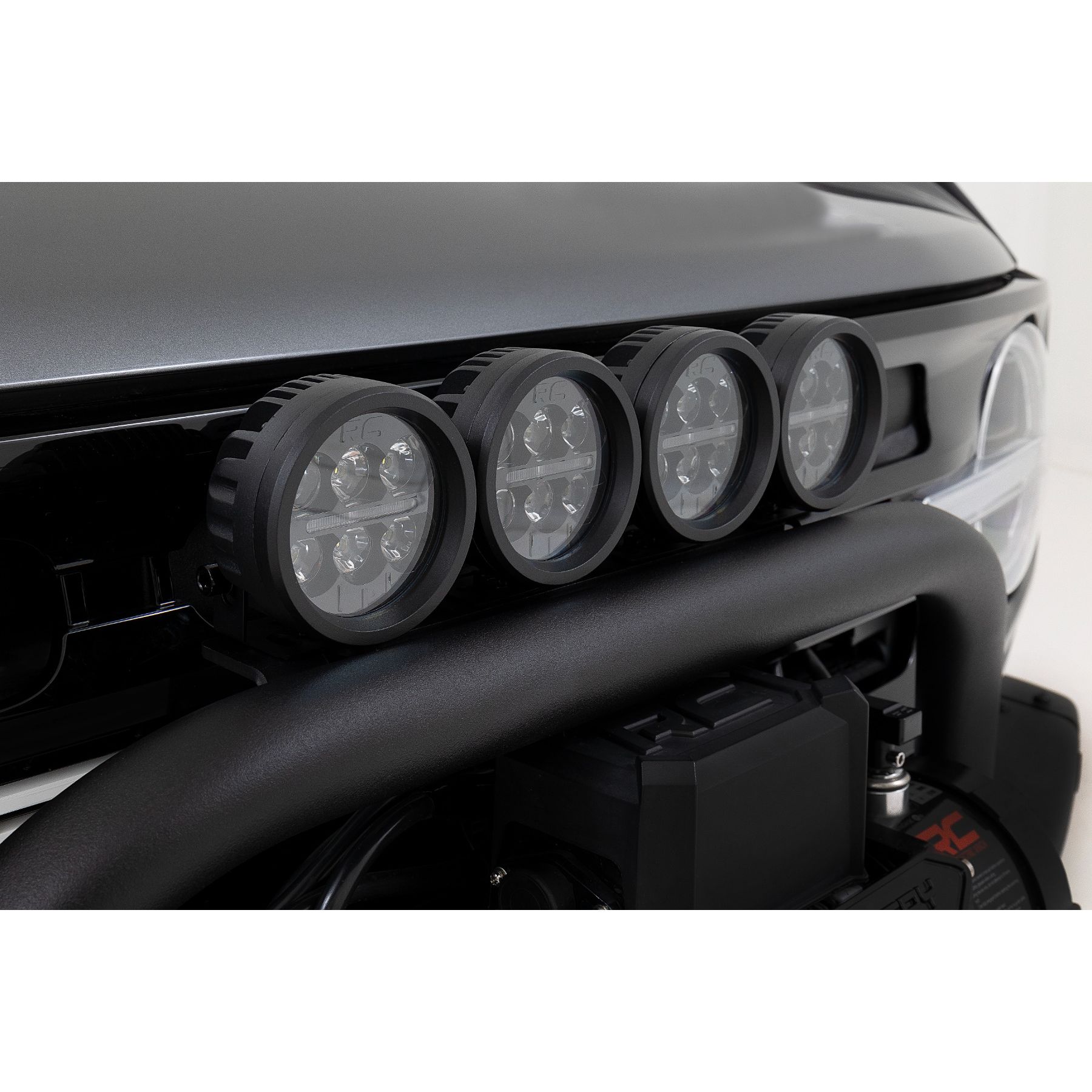 Rough Country Safari Bar - 12 in LED Light Bar - Black - Dual Row - OE Modular Steel - Ford Bronco (21-23)