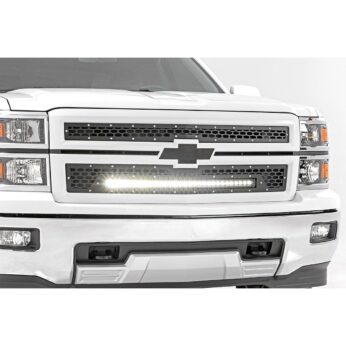 Rough Country Mesh Grille - 30 in Single Row LED - Black - Chevy Silverado 1500 (14-15)