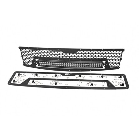 Rough Country Mesh Grille - 30 in Dual Row LED - Black - Chevy Silverado 1500 (07-13)