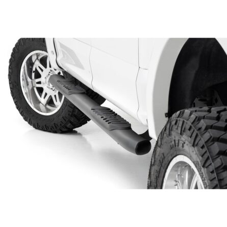 Rough Country Oval Nerf Step - Crew Cab - Black - Ford F-150 (15-23)/F-150 Lightning (2022)