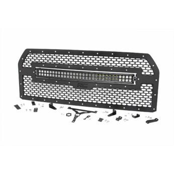 Rough Country Mesh Grille - 30 in Dual Row LED - Black - Ford F-150 2WD/4WD (15-17)