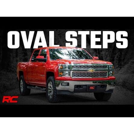 Rough Country Oval Nerf Step - Crew - Def Tank - Chevy/GMC 1500/2500HD/3500HD (07-19)