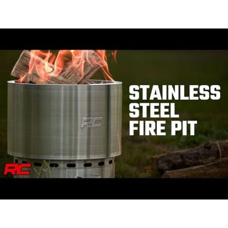 Rough Country Fire Pit - Stainless Steel - With Carry Bag