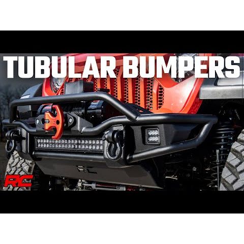 Rough Country Front Winch Bumper - Tubular - Skid Plate - Jeep Gladiator JT/Wrangler JK & JL