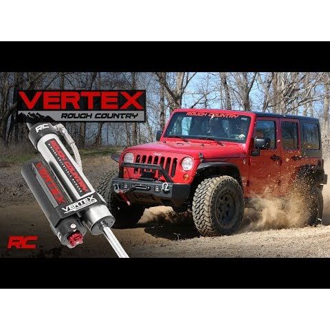 Rough Country Vertex 2.5 Adj Rear Shocks - 3-5 in - Jeep Wrangler JK (2007-2018)