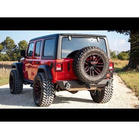 Rough Country Rear Bumper - Trail - Tire Carrier - Jeep Wrangler 4xe (21-23)/Wrangler JL (18-23)